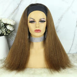 18 Inch Grab-N-Go Headband Wigs 100% T1B/30# Yaki Straight Virgin Human Hair Wigs (T) 86