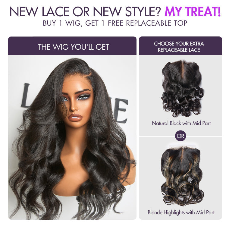 ZIP & GO WIGS | Natural Black Loose Body Wave Glueless 7x6 Closure HD Lace Wig
