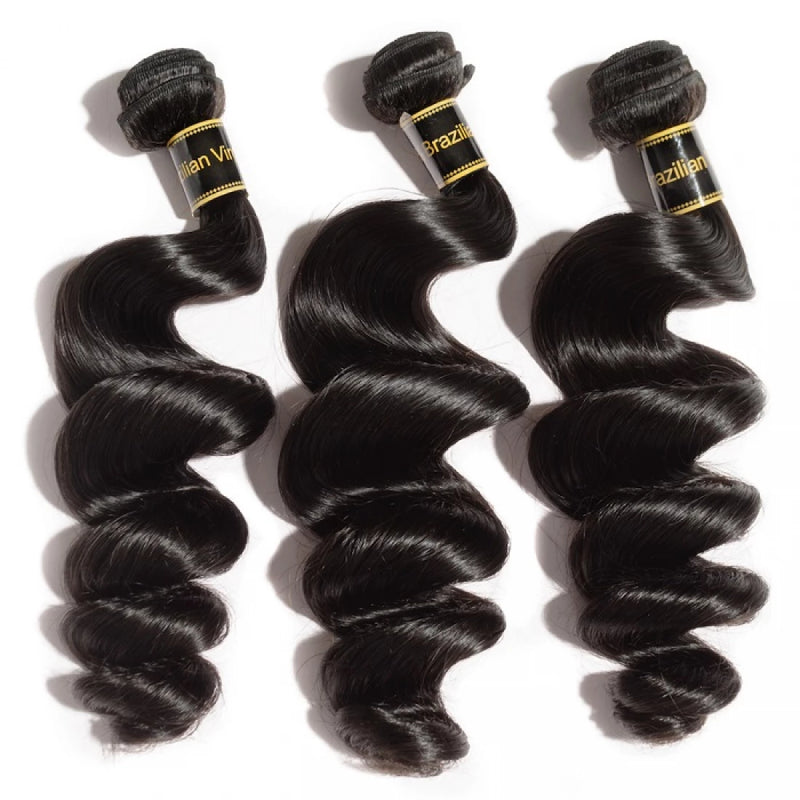 10A 10"/12"/14" Virgin Hair Loose Wavy 3 Bundles Sample (T) 51