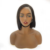 8 inch Double Drawn Blunt Cut 13x4 Asymmetrical Bob Wig (T) 130