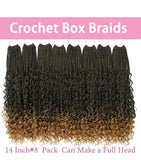 8 Pack Bohomian Box Braid Crochet Synthetic Braiding Hair