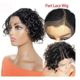 8 Inch Curly T-Part Lace Front Wig 130% Density (T) 129