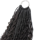 Deep Wave Boho Box Braids with Human Hair Crochet Curls