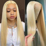 HD Transparent 613 Blonde Straight Hair 13*4 Glueless Lace Front Wig