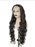 20-34 Inch Brazilian Virgin Hair 13"x4" Full Frontal Lace Wig Body Wavy 200% Density (T) 95