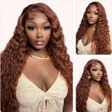 Beauty Is Key Boutique Glueless Reddish Brown 4x6 Pre-cut Lace Closure Water Wave Wigs Wear Go Human Hair Wig