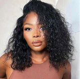 Beauty Is Key Boutique Water Wave Glueless 13x4/4x4 Lace Frontal Short Bob Wigs Natural Black Blend Perfectly Wig