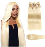 Beauty Is Key Boutique Virgin Human Hair Blonde Straight 3 Bundles With 4*4 Lace Closure