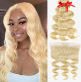 Beauty Is Key Boutique Virgin Human Hair Blonde Body Wave 3 Bundles With 13*4 Lace Frontal