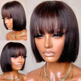 Brazilian Human Hair Wig with Bangs