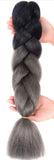 Kanekalon Braiding Hair Ombre/Lot Synthetic Hair Extensions Ombre Twist Braids Hair High Temperature Hair Extensions (24" Black-Dark Grey)