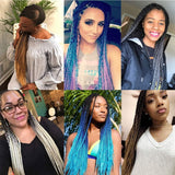 Kanekalon Braiding Hair Ombre 5Pcs/Lot Synthetic Hair Extensions Ombre Twist Braids Hair High Temperature Hair Extensions (24" Purple-Lake Blue-Violet)