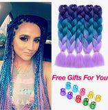 Kanekalon Braiding Hair Ombre 5Pcs/Lot Synthetic Hair Extensions Ombre Twist Braids Hair High Temperature Hair Extensions (24