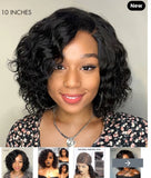 10 Inch #1B T-Part Undetectable Lace Water Wave C Part Short Bob Wig
(T) 29