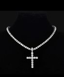 Cross Pendant Necklace With 4mm Zircon