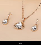 Water Drop Shape Pendant Necklace & Drop Earrings Set