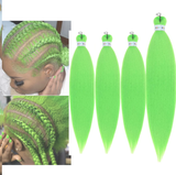 Lime Green Pre Stretched Hair Extensions 26Inch Pack of 3