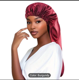 Long Satin Bonnets (long hair/braids) with Business Logo