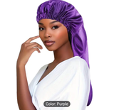 Long Satin Bonnets (long hair/braids) with Business Logo