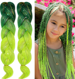 2Pcs Ombre Braiding Hair with Hair Extension Tinsel 24 Inches