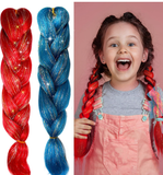 2Pcs Ombre Braiding Hair with Hair Extension Tinsel 24 Inches