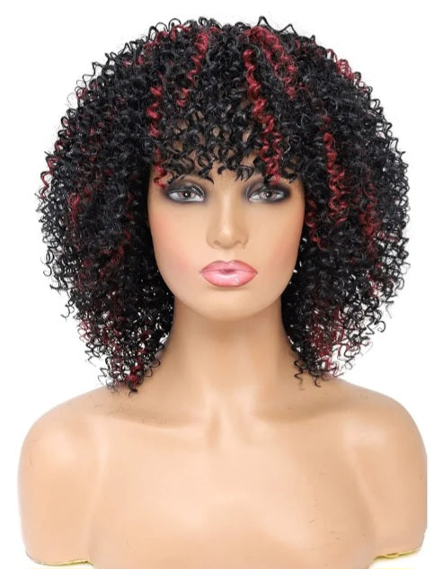 Kinky Curly Wig with Bangs