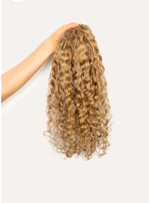 Ash Blonde Curly Ponytail Extension