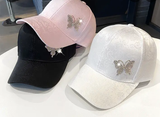 Rhinestone Butterfly Baseball Cap