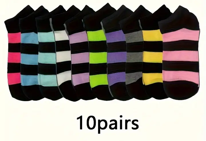 Colorful ankle socks: 10/13/66 pairs