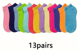 Colorful ankle socks: 10/13/66 pairs