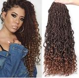 7 Pack of Faux Locs With Curly Ends 24 Inch Pre-looped For Women