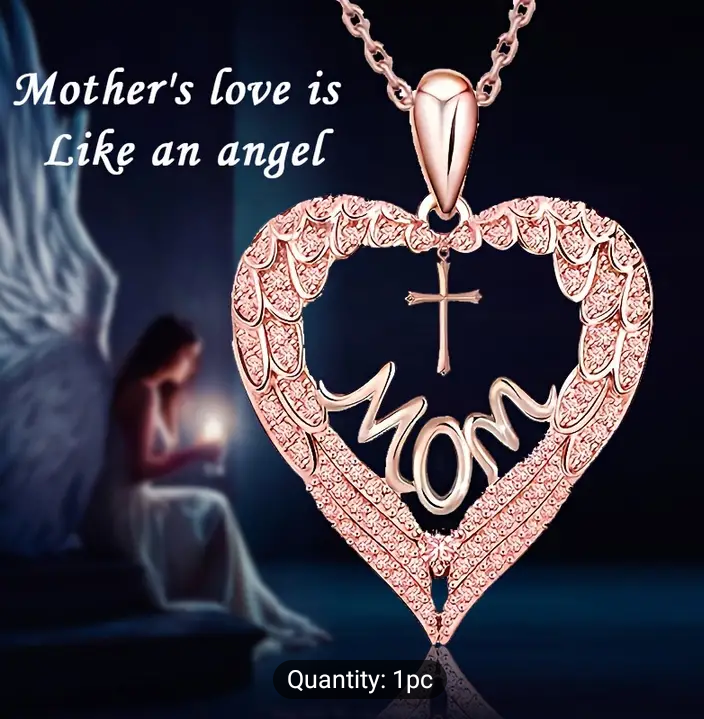 Elegant Fashion Gorgeous Heart Pendant Necklace Cross For Mothers