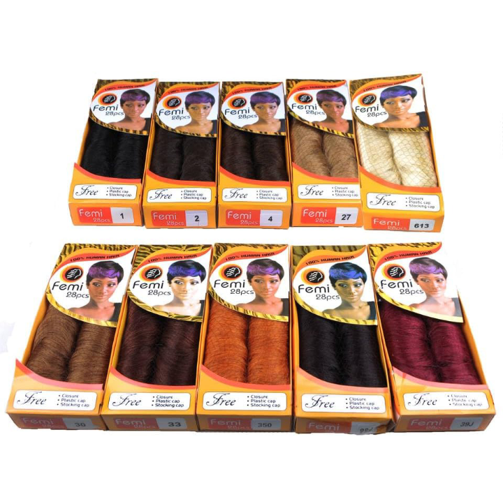 Short Piexe Style Straight Virgin Human Hair Short Femi Cut Weave  (28 pieces)