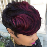 Short Pixie Cut Wig Ombre Hairstyle