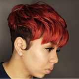 Short Pixie Cut Wig Ombre Hairstyle