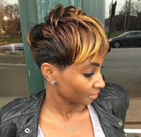 Short Pixie Cut Wig Ombre Hairstyle