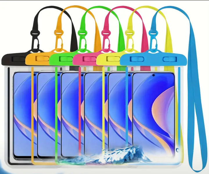 6 Packs of Extra-Large Waterproof Pouches - Keep Your Smartphone Dry & Protected Underwater!