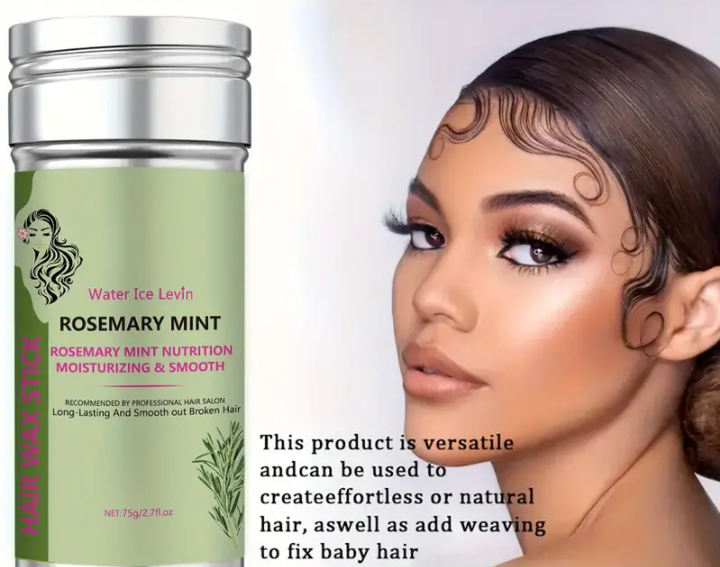 Rosemary Oil for hair stick, Hair Wax Stick, Hair Oils for Scalp Hair Dry Broken, Lustrous Hair & Strengthen, Wax Stick for Hair, Slick Back Stick for Flyaways