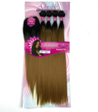 Ombre Straight Hair Synthetic Bundles With Lace Closure 20 INCHES 4pcs