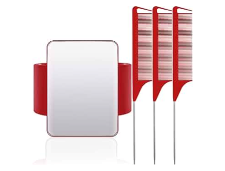 Magnetic Wrist Sewing Pincushion Wrist Magnetic Pin Holder Wristband Pin Cushion Holder with 3 Pieces Stainless Steel Pintail Comb Rat Tail Comb for Hair Clips Sewing, Daily Hand Sewing