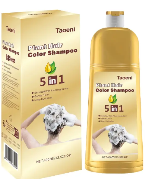 Chestnia Brown Herbs Fast Hair Dye Hair Shampoo, Plant Bubble Hair Dyeing Agent 3 -in, 1 Bottle Squeeze, Combing Hair Dye, Suitable For White Hair And Gray Hair, Women's Hair Dyeing Agent Simple And Convenient