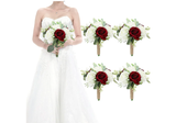 TDIJ Set of 4 Bridesmaid Bouquets for Wedding - 7 Inch