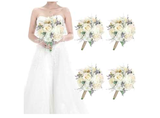 TDIJ Set of 4 Bridesmaid Bouquets for Wedding - 7 Inch