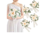 TDIJ Set of 4 Full Bridesmaid Bouquets for Wedding