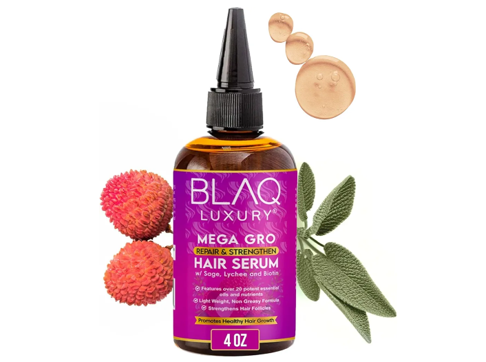 Blaq Luxury Hair Growth Oil - Scalp Treatment With Biotin for Dry, Itchy, Frizzy and Damaged Hair, Split End Repair for Women - 4oz