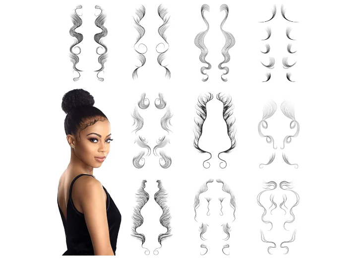 10Pcs Baby Hair Tattoo Stickers