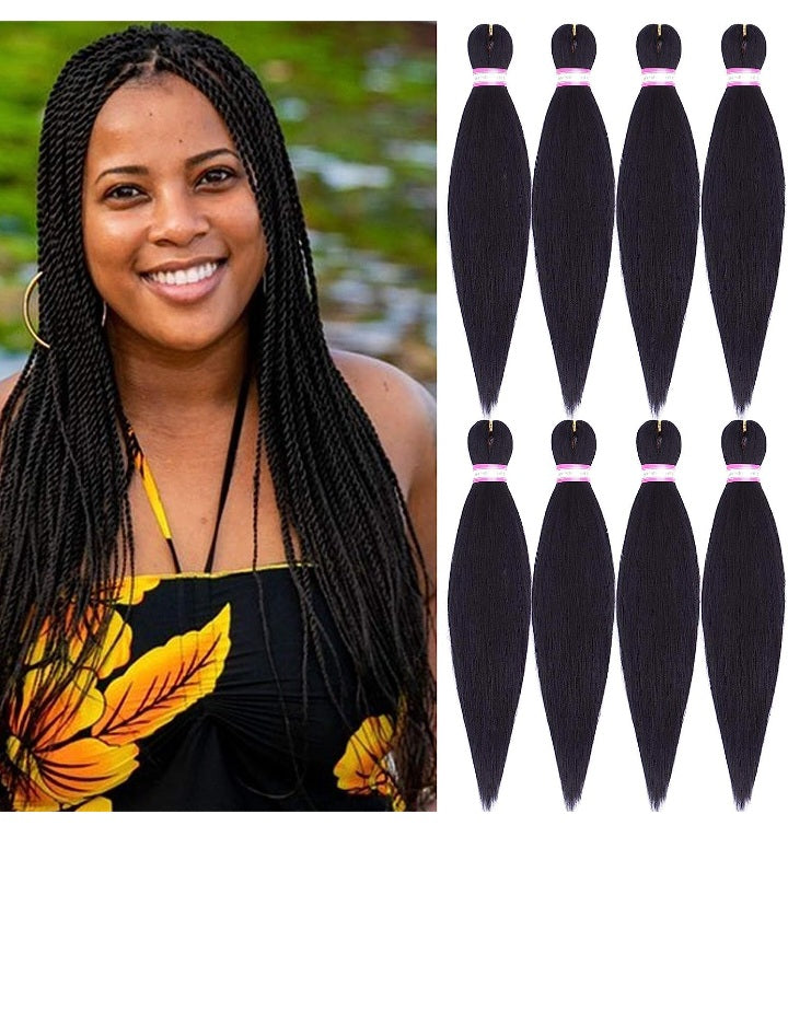 Pre Stretched Braiding Hair 20 Inch 8 Packs Yaki Synthetic Professional Braiding Hair Extensions for Crochet Braids Twist Hair