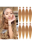 Pre Stretched Braiding Hair 20 Inch 8 Packs Yaki Synthetic Professional Braiding Hair Extensions for Crochet Braids Twist Hair