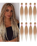 Pre Stretched Braiding Hair 20 Inch 8 Packs Yaki Synthetic Professional Braiding Hair Extensions for Crochet Braids Twist Hair