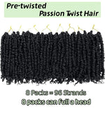 Packs Passion Twist Hair 8 Inch Pre-twisted Passion Twist Crochet Hair